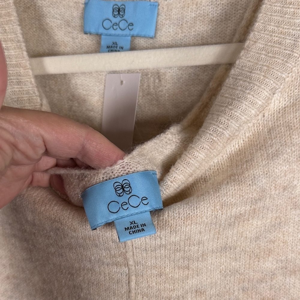 CeCe Soft Beige Sweater and Sweater Dress Set Size XL - Picture 6 of 10